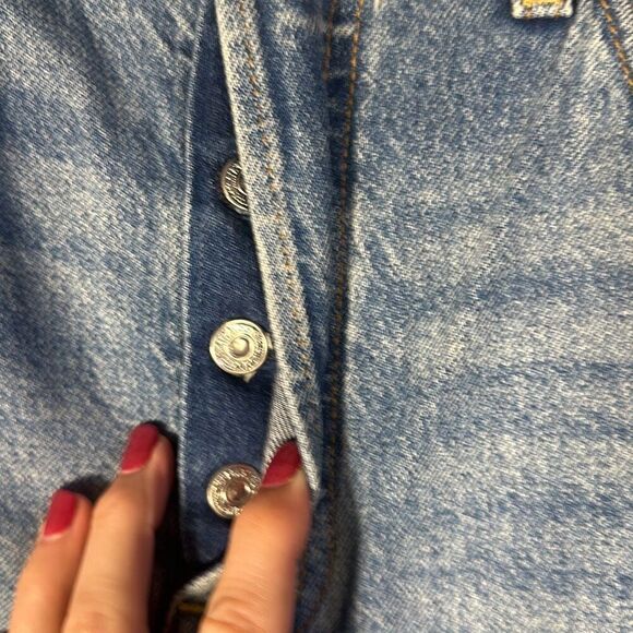 Levis Jeans Big E Womens Wide Leg Button Fly Blue Denim San Francisco 28 - Picture 4 of 12